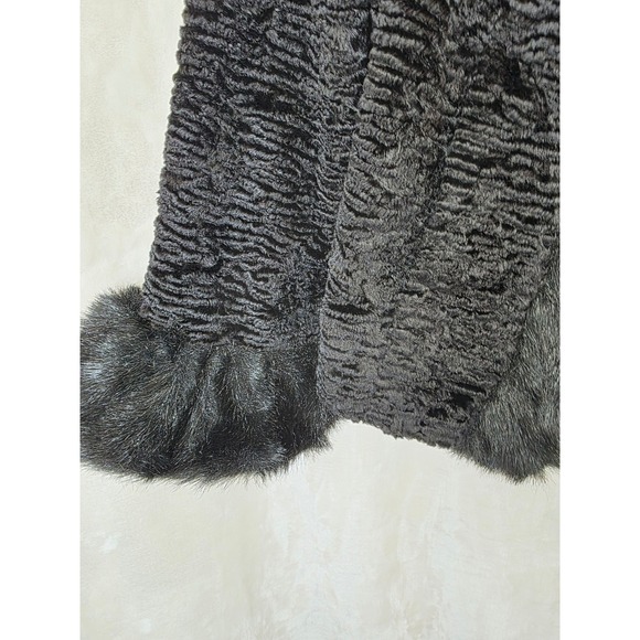 Donna Salyers Fabulous Furs Black Faux Fur Jacket Shawl Collar Coat Womens Large - Picture 4 of 7